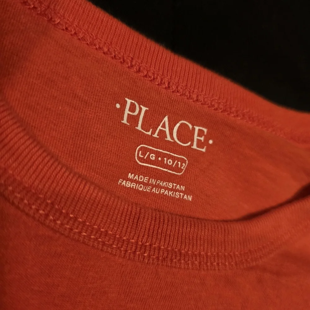 The Childrens Place Boys Pizza Graphic‎ Long Sleeve Shirt Orange Size Large